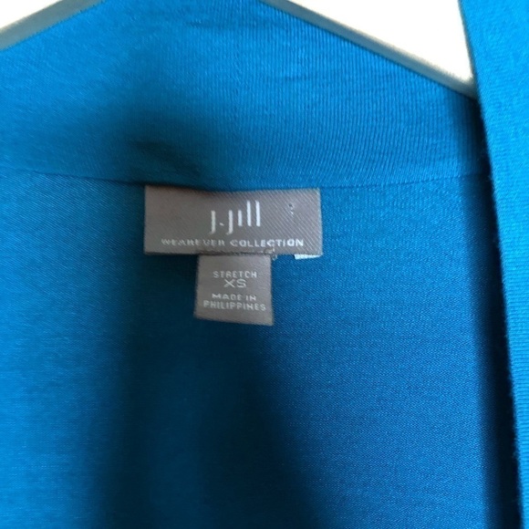 J. Jill Turquoise Open Front Lightweight Cardigan - Picture 3 of 9